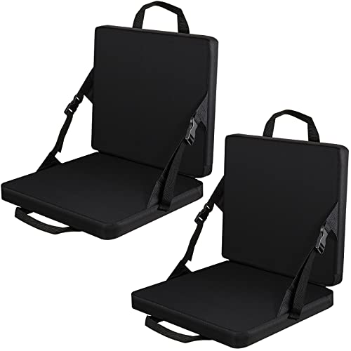 Juexica 2 Pcs Stadium Seats Boat Canoe Kayak Seat Stadium Seats for Bleachers with Back Support for Indoor Outdoor Sport Events Bleacher Outing Traveling Hiking Fishing Camping (Black) Juexica 2 Pcs Stadium Seats Boat Canoe Kayak Seat Stadium Seats for Bleachers with Back Support for Indoor Outdoor Sport Events Bleacher Outing Traveling Hiking Fishing Camping (Black)