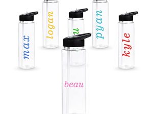 Nuovoo 24 oz Clear Water Bottles with Straw
