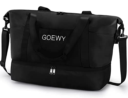 Travel Duffle Bags Large Capacity Weekender Bags with Shoe Compartment Waterproof Fashion Tote Bags for Women Sports Gym Lightweight Portable Weekend Overnight Luggage Workout Carry on Duffle(Black) Travel Duffle Bags Large Capacity Weekender Bags with Shoe Compartment Waterproof Fashion Tote Bags for Women Sports Gym Lightweight Portable Weekend Overnight Luggage Workout Carry on Duffle(Black)