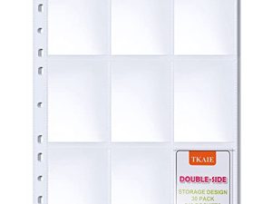 Double-Sided 540 Pockets Baseball Card Sleeves - Trading Card Sleeves Pages Fit 3 Ring Binder
