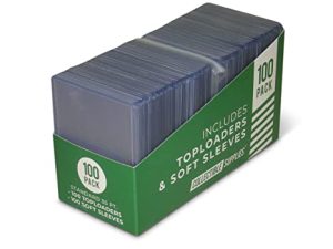Collectible Supplies 3" x 4" Toploaders and Clear Sleeves Combo for Collectible Trading Cards (100 ct.)
