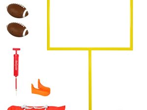 GoSports Football Field Goal Post Set with 2 Footballs and Kicking Tee