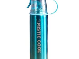MISTic Cool Aluminum Sports Water bottle Mister Spray Bottle For Sports Working Out 24 ounces BPA free for Adults & Kids