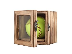 Freezing point 9" Baseball 12" Softball Display Case for Balls Homerun Shadow Box Frame Wall Mount Small Stand Holder Cubes Memorabilia Clear Sport Collectibles Single Gifts for Boys Carbonized 1