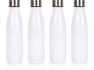 MAIKESUB 4pcs 17 OZ Sublimation Blanks water bottle Stainless Steel Tumbler Insulated Double Walled Sleek Insulated Water Bottles LeakProof Lids mug