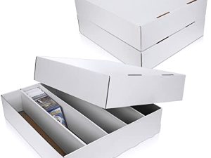 3 Pack Card Storage Box 5000 Count Trading Card Box White Sports Card Storage Boxes Collectible Trading Card Cases for Soccer