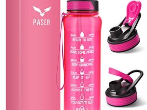 PASER 24/32 oz Motivational Water Bottle with Time to Drink