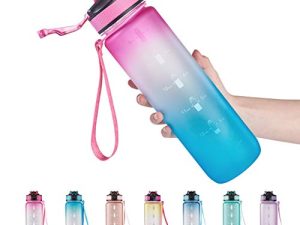 EYQ 32 oz Water Bottle with Time Marker