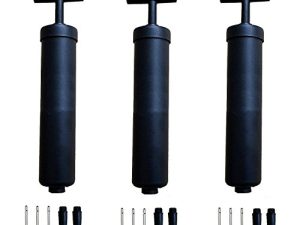 Pack of 3 Hand Air Pumps with Needle Nose Nozzles and Tapered Nozzles (for Basketball