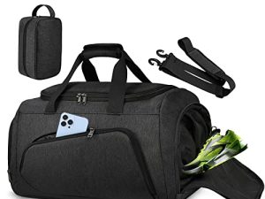 Gym Duffle Bag for Men Women 40L Sports Bag Travel Duffel Bag with Wet Pocket & Shoe Compartment Large Weekender Overnight Workout Bag with Toiletry Bag