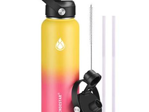 SENDESTAR Insulated Water Bottle W/Straw lid & Sport lid 32 40 64 oz
