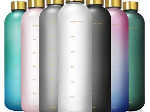 Opard 32oz Motivational Water Bottle with Time Marker to Drink