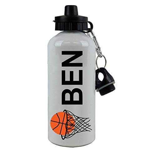 Personalized Custom Basketball Hoop with Basketball Aluminum White Finish 20 Ounce Sport Water Bottle Customizable (Vertical) Personalized Custom Basketball Hoop with Basketball Aluminum White Finish 20 Ounce Sport Water Bottle Customizable (Vertical)
