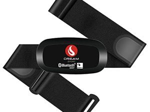 DREAM SPORT Heart Rate Monitor Chest Strap Bluetooth ANT+ Wireless Gym HR Monitor for Cycle Computer and Watch and fit for Strava Zwift Wahoo Garmin