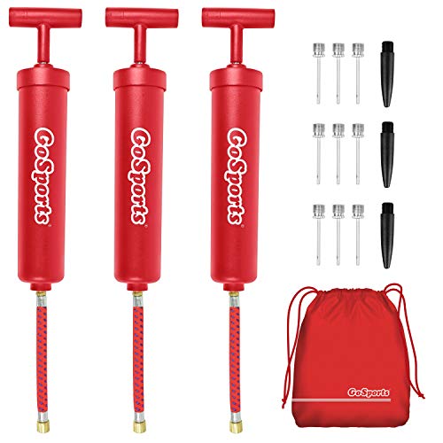 GoSports Sports Ball Pump 3 Pack with Needles & Storage Bag GoSports Sports Ball Pump 3 Pack with Needles & Storage Bag
