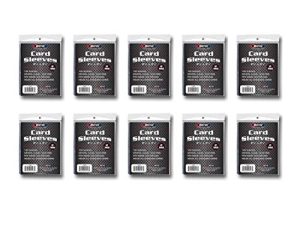 1000) BCW Brand Trading Card Polypropylene Outer Sleeves - 2-5/8" x 3-5/8" - TCSP
