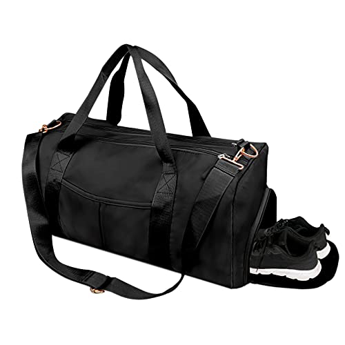 Sports Gym Bag Travel Duffel Bag Waterproof Weekender Overnight Tote Carry On Bag with Wet Pocket & Shoes Compartment for Men Women Lightweight Adjustable Strap (Black) Sports Gym Bag Travel Duffel Bag Waterproof Weekender Overnight Tote Carry On Bag with Wet Pocket & Shoes Compartment for Men Women Lightweight Adjustable Strap (Black)