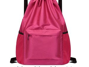 Halyuhn Red Drawstring Backpack Water Proof