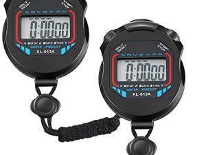 Digital Stopwatch Timers Sports Stopwatch Water Resistant Stopwatch Hand Held LCD Chronograph with Date