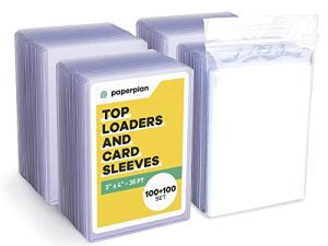 Top Loaders for Cards (100 Set + Sleeves) Card Protectors Hard Plastic - Card Top Loader - Toploader Card Protectors - Toploaders 3x4 Regular - Trading Card Top Loaders - Baseball Card Top Loaders