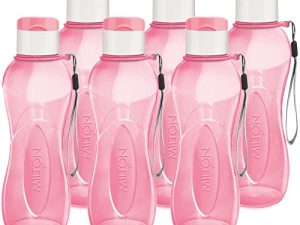 MILTON Water Bottle Kids Reusable Leakproof 12 Oz Plastic Wide Mouth Large Big Drink Bottle BPA & Leak Free with Handle Strap Carrier for Cycling Camping Hiking Gym Yoga