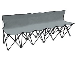 Portable 6-Seater Folding Team Sports Sideline Bench with Back by Trademark Innovations