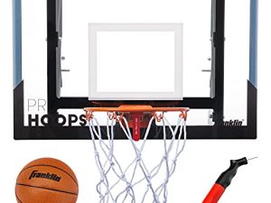 Franklin Sports Wall Mounted Basketball Hoop – Fully Adjustable – Shatter Resistant – Accessories Included