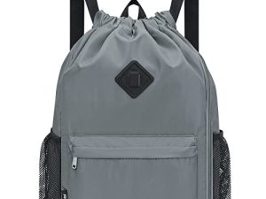 WANDF Drawstring Backpack Sports Gym Bag with Shoes Compartment