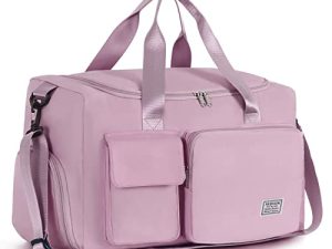 FIORETTO Womens Mens Sports Gym Bag Duffle Bag with Shoes Compartment