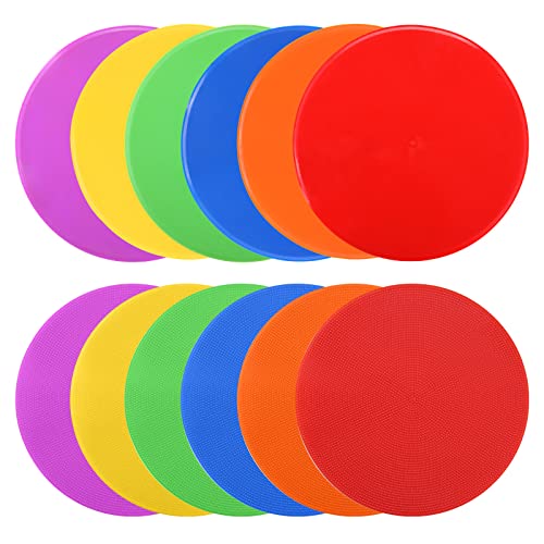 Spot Markers 9 Inch 12 Pack Rubber Floor Dots Non Slip for Training and Drills Two of Each Red Spot Markers 9 Inch 12 Pack Rubber Floor Dots Non Slip for Training and Drills Two of Each Red