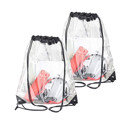 2 Pieces Clear Drawstring Bags 2 Pieces Clear Drawstring Bags