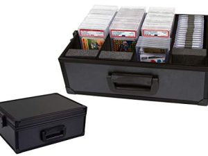 2TUFF Graded Card One-Touch and Screwdown Sports Card Case - Fits PSA Graded BGS Graded Slabbed Cards One Touch Screw Down Cases and Project 2020 Cards with Sleeves - 4 Slots with Lock and Key Latch
