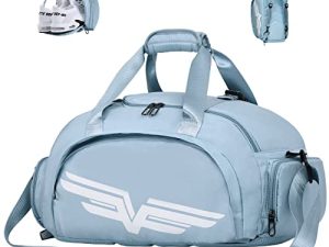 FIORETTO Mens Womens Sports Gym Bag Backpack Travel Duffle Bag with Wet Pocket&Shoes Compartment