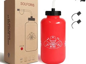 SolForis Hockey Water Bottles with Long Straw