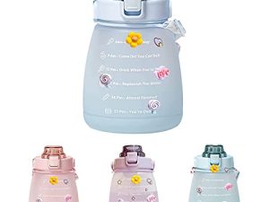 AGUDOU Cute Water Bottles with Straw