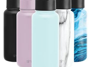Simple Modern Water Bottle with Straw Lid Vacuum Insulated Stainless Steel Metal Thermos Bottles | Reusable Leak Proof BPA-Free Flask for Gym