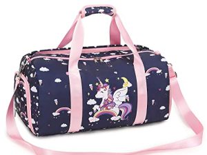 Dance Bag for Girls Unicorn Duffle Bag Ballet Bag for Girls Travel Overnight Bag Girls Sports Gym Bag with Shoe Compartment