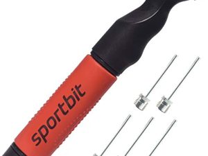 SPORTBIT Ball Pump with 5 Needles - Push & Pull Inflating System - Great for All Sports Balls - Volleyball Pump