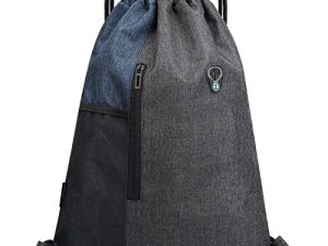 SunForMorning Drawstring Backpack String Bag Sackpack with Pockets for Gym Shopping Sports Yoga