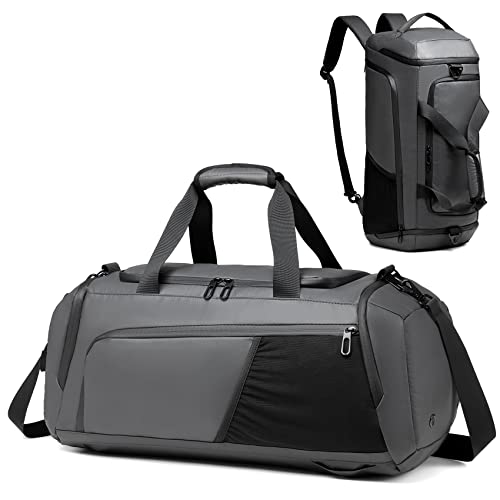 Gym Duffle Bag Waterproof Sports Duffel Bags Travel Weekender Bag for Men Women Overnight Bag with Shoes Compartment Grey Gym Duffle Bag Waterproof Sports Duffel Bags Travel Weekender Bag for Men Women Overnight Bag with Shoes Compartment Grey