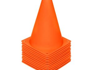 REEHUT 7.5“ Plastic Traffic Cones - 12 Pack Thick Soccer Training Cones for Outdoor Activity & Festive Events (Set of 12 or 24)- 4 Colors