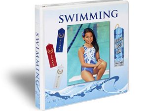 Mercurydean Swimming Gift Award Ribbon BINDER Organizer Display Storage Swimmer Present Ribbons Holder 15 Pages Sheets and More