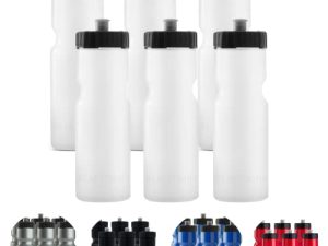 50 Strong 6-Pack of Sports Squeeze Water Bottles - 22 oz. BPA Free Bike & Sport Bottle with Easy Open Push/Pull Cap – Made in USA