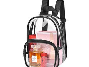 Clear Mini Backpack Fashion Cute Clear Backpack Stadium Approved for Work Concert Security Travel Sports
