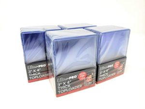 4 Ultra Pro 55pt Top Loaders - 25 Toploaders Per Pack (100 Total) - Thick Action Packed Baseball