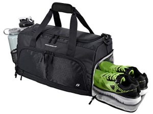 Ultimate Gym Bag 2.0: The Durable Crowdsource Designed Duffel Bag with 10 Optimal Compartments Including Water Resistant Pouch (Black
