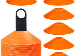 Faxco 50 Pcs Orange Mark Disks with Shelf and Net Bag