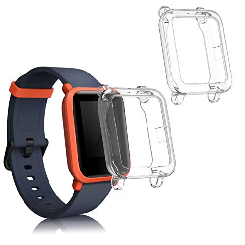kwmobile 2-Pack Fitness Tracker Frame Compatible with Huami Amazfit Bip S/Bip S Lite - Case Sport Tracker TPU Silicone Cover - Transparent kwmobile 2-Pack Fitness Tracker Frame Compatible with Huami Amazfit Bip S/Bip S Lite - Case Sport Tracker TPU Silicone Cover - Transparent