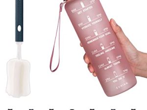 Eonian 32oz Motivational Water Bottle with Time Marker & Removable Straw