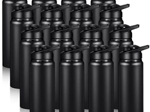 16 Pieces Aluminum Water Bottles Bulk 25 oz Sports Water Bottles with Snap Lids Lightweight Bike Water Bottle Reusable Leak Proof Travel Bottles for Outdoor Gym Sports Camping Hiking Fishing